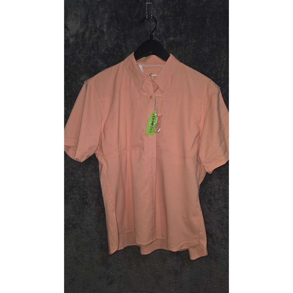 NWT World Wide Sportsman Womens XL Salmon Pink Fishing Vented Outdoor Shirt